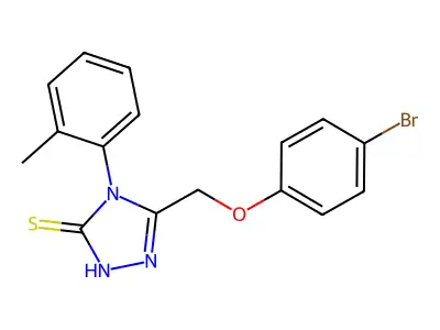 5-[(4-bromophenoxy)methyl]-4-(2-methylphenyl)-4H-1,2,4-triazole-3-thiol structure