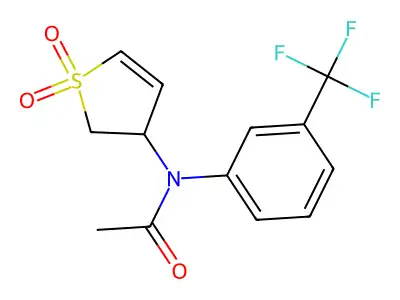 N-(1,1-dioxido-2,3-dihydrothiophen-3-yl)-N-(3-(trifluoromethyl)phenyl)acetamide structure