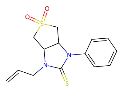 1-allyl-3-phenyltetrahydro-1H-thieno[3,4-d]imidazole-2(3H)-thione 5,5-dioxide structure