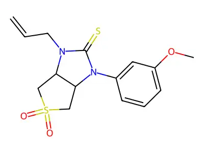1-allyl-3-(3-methoxyphenyl)tetrahydro-1H-thieno[3,4-d]imidazole-2(3H)-thione 5,5-dioxide structure