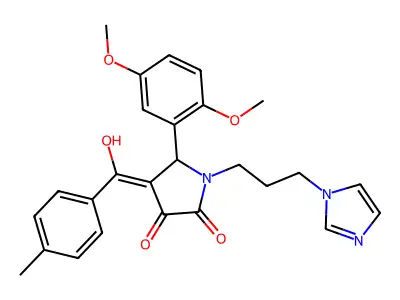 5-(2,5-dimethoxyphenyl)-3-hydroxy-1-[3-(1H-imidazol-1-yl)propyl]-4-(4-methylbenzoyl)-2,5-dihydro-1H-pyrrol-2-one structure