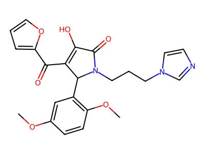 5-(2,5-Dimethoxyphenyl)-4-(2-furylcarbonyl)-3-hydroxy-1-(3-imidazolylpropyl)-3-pyrrolin-2-one structure