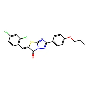 (5Z)-5-(2,4-dichlorobenzylidene)-2-(4-propoxyphenyl)[1,3]thiazolo[3,2-b][1,2,4]triazol-6(5H)-one structure
