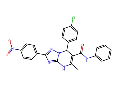 7-(4-chlorophenyl)-5-methyl-2-(4-nitrophenyl)-N-phenyl-4,7-dihydro-[1,2,4]triazolo[1,5-a]pyrimidine-6-carboxamide structure