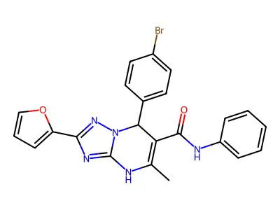 7-(4-bromophenyl)-2-(furan-2-yl)-5-methyl-N-phenyl-4H,7H-[1,2,4]triazolo[1,5-a]pyrimidine-6-carboxamide structure