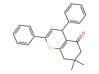 7,7-dimethyl-2,4-diphenyl-4,6,7,8-tetrahydro-5H-thiochromen-5-one structure