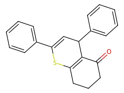 5H-1-Benzothiopyran-5-one, 4,6,7,8-tetrahydro-2,4-diphenyl- structure
