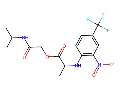 2-Oxo-2-[(propan-2-yl)amino]ethyl N-[2-nitro-4-(trifluoromethyl)phenyl]alaninate structure