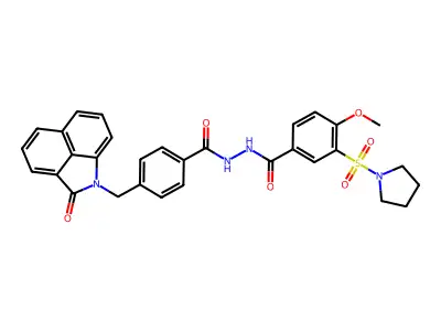 4-methoxy-N'-[4-[(2-oxobenzo[cd]indol-1-yl)methyl]benzoyl]-3-pyrrolidin-1-ylsulfonylbenzohydrazide structure
