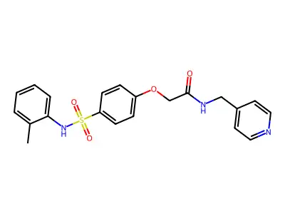 2-[4-[(2-methylphenyl)sulfamoyl]phenoxy]-N-(pyridin-4-ylmethyl)acetamide structure