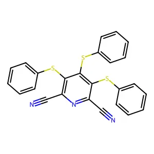 3,4,5-Tris(phenylsulfanyl)pyridine-2,6-dicarbonitrile structure