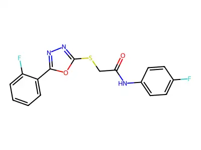 N-(4-fluorophenyl)-2-[[5-(2-fluorophenyl)-1,3,4-oxadiazol-2-yl]sulfanyl]acetamide structure