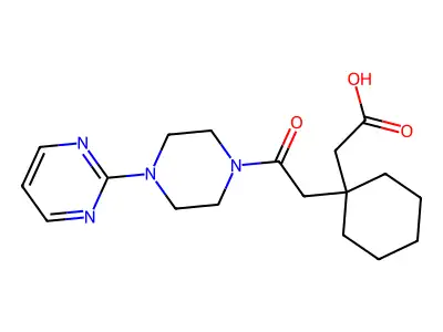 2-[1-[2-oxo-2-(4-pyrimidin-2-ylpiperazin-1-yl)ethyl]cyclohexyl]acetic Acid structure