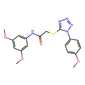 N-(3,5-dimethoxyphenyl)-2-[1-(4-methoxyphenyl)tetrazol-5-yl]sulfanylacetamide structure