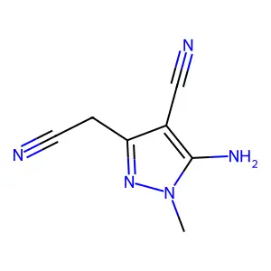 5-Amino-4-cyano-1-methyl-1H-pyrazole-3-acetonitrile structure