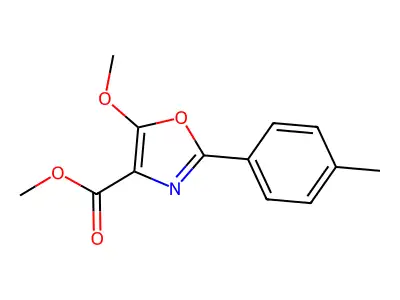4-Oxazolecarboxylic acid, 5-methoxy-2-(4-methylphenyl)-, methyl ester structure