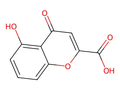 5-hydroxy-4-oxo-4H-chromene-2-carboxylic acid structure
