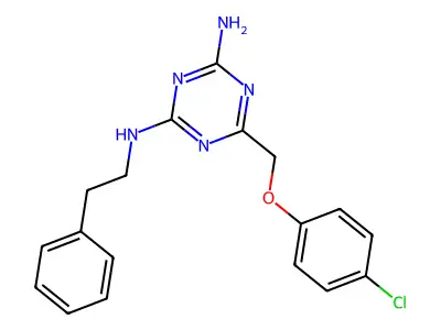 1,3,5-Triazine-2,4-diamine, 6-((4-chlorophenoxy)methyl)-N-(2-phenylethyl)- structure