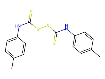 Thioperoxydicarbonic diamide (((H2N)C(S))2S2), dimethyldiphenyl- structure