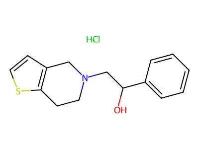 5-(2-Hydroxy-2-phenylethyl)-4,5,6,7-tetrahydrothieno(3,2-c)pyridine hydrochloride structure