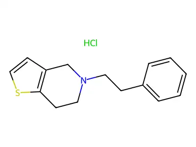 Thieno(3,2-c)pyridine, 4,5,6,7-tetrahydro-5-(2-phenylethyl)-, monohydrochloride structure