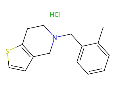 5-(2-Methylbenzyl)-4,5,6,7-tetrahydrothieno(3,2-c)pyridine hydrochloride structure