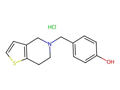 5-(4-Hydroxybenzyl)-4,5,6,7-tetrahydrothieno(3,2-c)pyridine hydrochloride structure