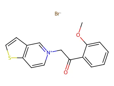 Thieno(3,2-c)pyridinium, 5-(o-methoxyphenacyl)-, bromide structure
