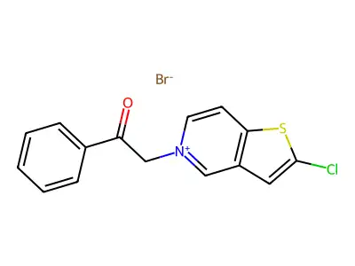 Thieno(3,2-c)pyridinium, 2-chloro-5-(2-oxo-2-phenylethyl)-, bromide structure
