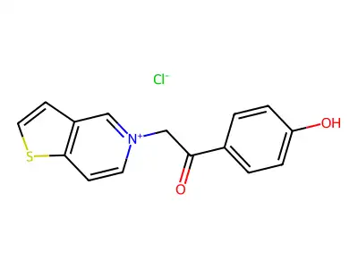 Thieno(3,2-c)pyridinium, 5-(p-hydroxyphenacyl)-, chloride structure