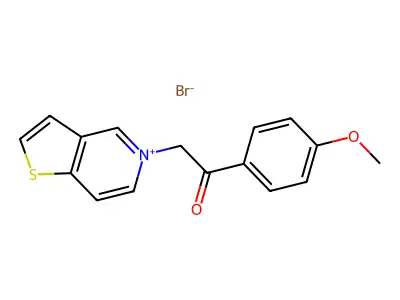 Thieno(3,2-c)pyridinium, 5-(p-methoxyphenacyl)-, bromide structure