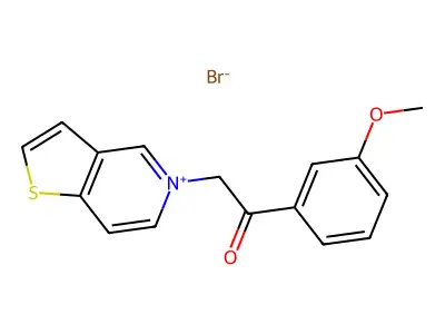 Thieno(3,2-c)pyridinium, 5-(m-methoxyphenacyl)-, bromide structure
