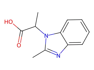 2-(2-methyl-1H-benzimidazol-1-yl)propanoic acid structure