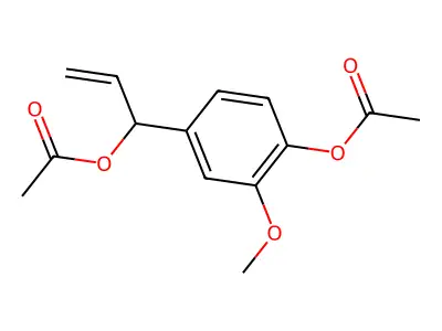 4-(Acetyloxy)-alpha-ethenyl-3-methoxybenzenemethanol acetate structure