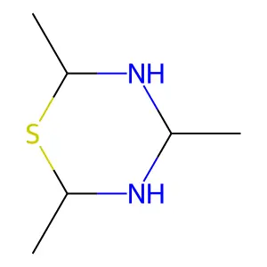 2,4,6-Trimethyl-1,3,5-thiadiazinane structure