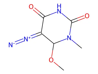 5-Diazonio-4-methoxy-3-methyl-2-oxo-1,4-dihydropyrimidin-6-olate structure