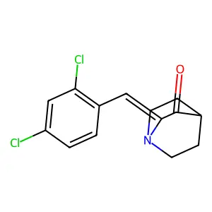 (2E)-2-[(2,4-dichlorophenyl)methylidene]-1-azabicyclo[2.2.2]octan-3-one structure