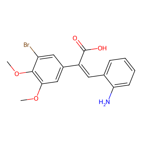 3-(2-Aminophenyl)-2-(3-bromo-4,5-dimethoxyphenyl)prop-2-enoic acid structure