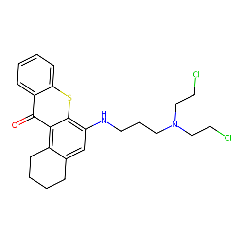 4-(Bis(2'-chloroethyl)amino)propylamino-1,2-cyclohexenothioxanthone structure