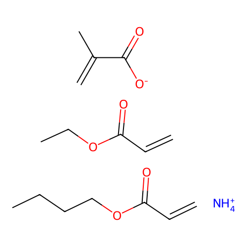 Azanium;butyl prop-2-enoate;ethyl prop-2-enoate;2-methylprop-2-enoate structure