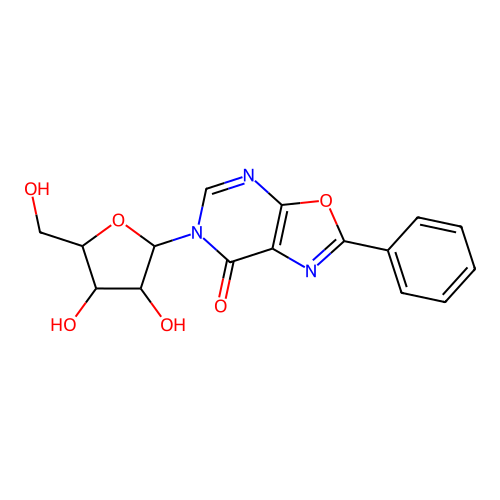 6-Pentofuranosyl-2-phenyl[1,3]oxazolo[5,4-d]pyrimidin-7(6h)-one structure