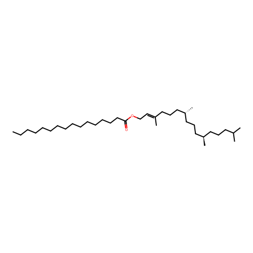 (2E,7R,11R)-3,7,11,15-tetramethyl-2-hexadecen-1-yl hexadecanoate structure