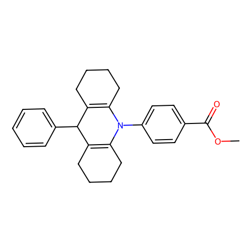 methyl 4-(9-phenyl-2,3,4,5,6,7,8,9-octahydroacridin-10(1H)-yl)benzoate structure