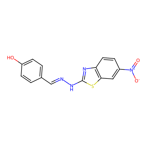 4-[[(6-Nitro-1,3-benzothiazol-2-yl)hydrazinylidene]methyl]phenol structure