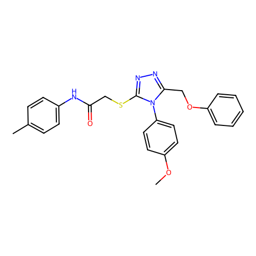 2-[[4-(4-methoxyphenyl)-5-(phenoxymethyl)-1,2,4-triazol-3-yl]sulfanyl]-N-(4-methylphenyl)acetamide structure