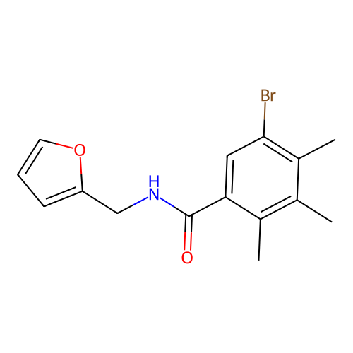 5-bromo-N-(furan-2-ylmethyl)-2,3,4-trimethylbenzamide structure