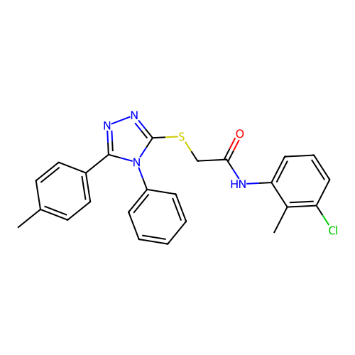 N-(3-chloro-2-methylphenyl)-2-{[5-(4-methylphenyl)-4-phenyl-4H-1,2,4-triazol-3-yl]sulfanyl}acetamide structure