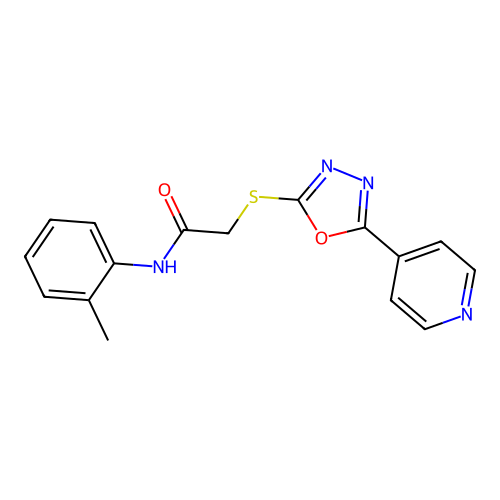 2-((5-(pyridin-4-yl)-1,3,4-oxadiazol-2-yl)thio)-N-(o-tolyl)acetamide structure