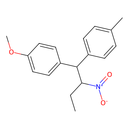 Benzene, 1-methoxy-4-(1-(4-methylphenyl)-2-nitrobutyl)- structure