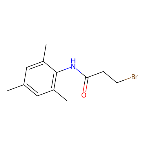 3-bromo-N-(2,4,6-trimethylphenyl)propanamide structure